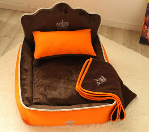 Luxury Princess Pet Bed With Pillow and Blanket
