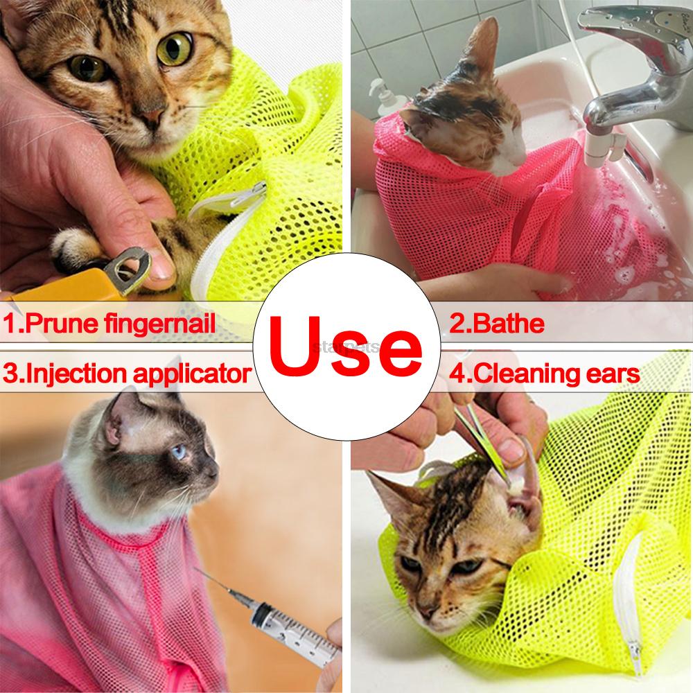 Mesh Cat Grooming Bathing Bag