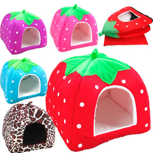 Strawberry Pet Bed for Dogs and Cats