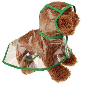 Clear Raincoat for Dogs with Colored Trim