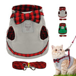 Cat Harness and Leash with Bowtie
