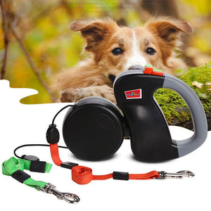 Retractable Dual Leash with Anti -Tangle