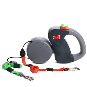 Retractable Dual Leash with Anti -Tangle