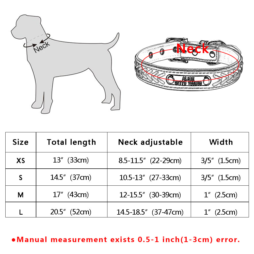 Custom Leather Dog Collar Personalized